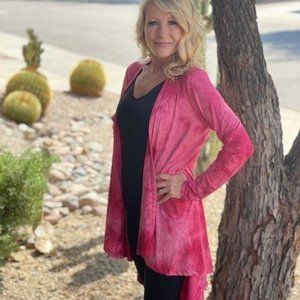 Vocal Tie Dye Long Sleeve Cardigan W/Stones